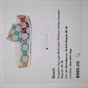 Gucci Angelina Gg Logo Multicolor platform slides sandals